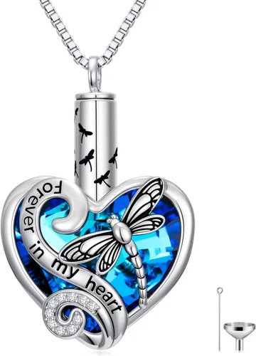 Vista 9 de WINNICACA 925 Sterling Silver Urn Necklaces for Ashes of Loved Ones A01-Tortuga marina-Oro blanco