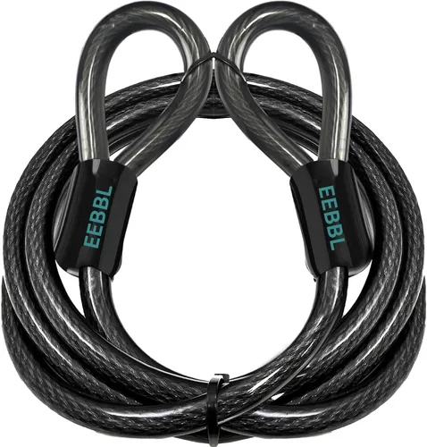 Vista 10 de EEBBL - Cable de seguridad comercial resistente de 4 pies, cable de acero trenzado de construcción de 1/2 pulgadas 7 x 19 con bucles dobles