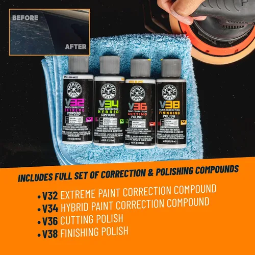 Vista 5 de Chemical Guys TORQX - Kit de pulidora orbital aleatoria, almohadillas, pulidores y compuestos, kit de pulido de automóvil seguro para camiones, SUV