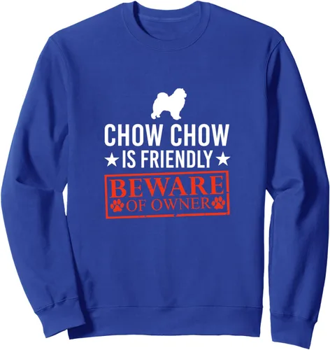 Vista 4 de Chow Chow Dog is Friendly Beware of Dog Owner Funny Gifts Sweatshirt Negro