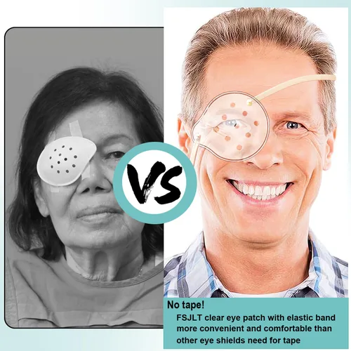 Vista 3 de 2 protectores de ojos transparentes para cirugía de cataratas, parche protector de ojos con ventilación dura con banda elástica extendida, protector