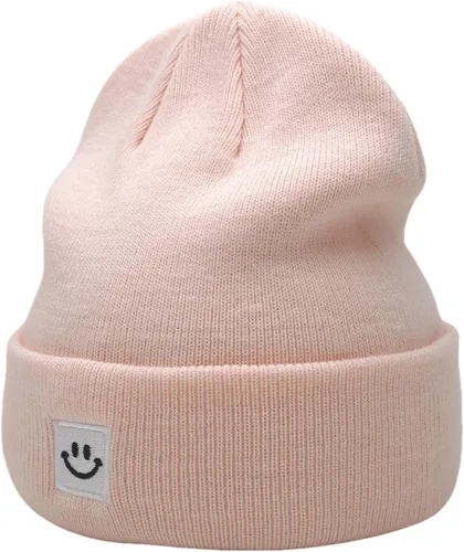 Vista 23 de 55cube Gorros de invierno unisex cálidos de punto grueso con puños Apricot Crush