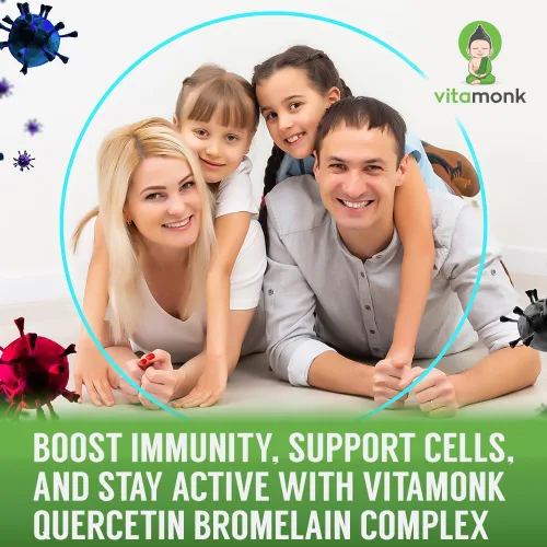 Vista 6 de VitaMonk Complejo de quercetina - 3 formas bioactivas - fitosoma de isoquercetina y quercetina con bromelina - Apoyo del sistema inmunológico