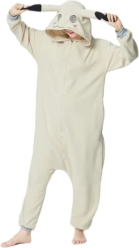 Vista 3 de OGU' DEAL Mimikyu - Disfraz de cosplay para adultos, pijama de una sola pieza para hombres y mujeres, cierre de cremallera