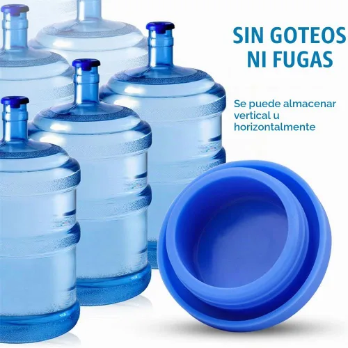 Vista 3 de 3 tapas para jarra de agua de 5 galones, reutilizables de silicona de 2.165 in, tapas a presión para botellas de agua, sin derrames, cubierta