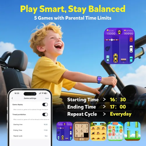Vista 6 de Gydom Smart Watch for Kids, Without/with APP Mode, 1.83" Touchscreen Fitness Tracker Watch, Heart Rate/Sleep Monitor, IP68 Waterproof Pedometer