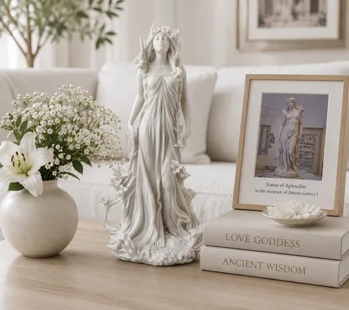 Vista 3 de Estatua griega de Afrodita de la diosa del amor, escultura de resina de 11 pulgadas, figura de mitología griega clásica, decoración elegante