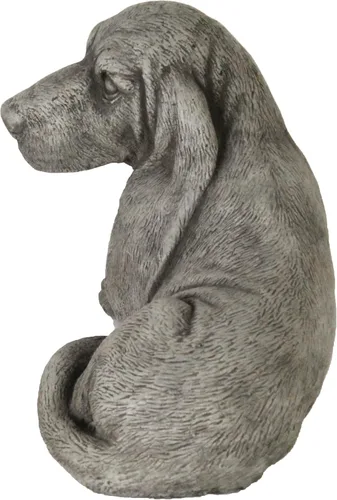 Vista 4 de Basset Hound Sentado Perro Estatua Concreto Cachorro Jardín Esculturas