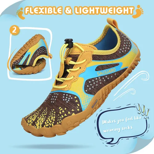 Vista 3 de SAGUARO Zapatos de agua minimalistas para niños y niñas zapatos descalzos ligeros para senderismo atléticos al aire libre secado rápido para caminar