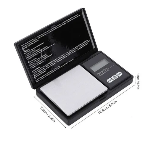 Vista 5 de Báscula de bolsillo digital de pesar gramos, 35.27 oz x 0.00 oz, báscula digital de gramos, báscula de alimentos, báscula de joyería, color negro