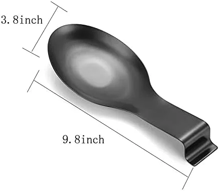 Vista 2 de 2 soportes de cucharón de acero inoxidable negro para espátula, utensilios de cocina