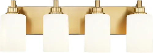Vista 31 de Lámparas de baño, lámpara de tocador moderna de 4 luces con pantalla en forma de copa de vino de vidrio transparente, accesorios de iluminación Negro