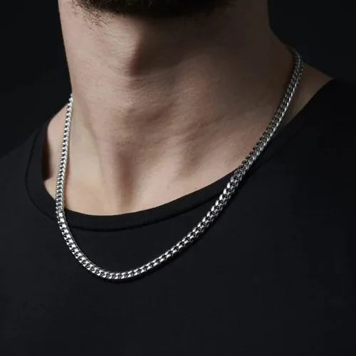 Vista 6 de Collar de cadena de eslabones cubanos con texto en inglés To My Son From Mom para niños, regalo personalizado para hijo de padre y madre, collares