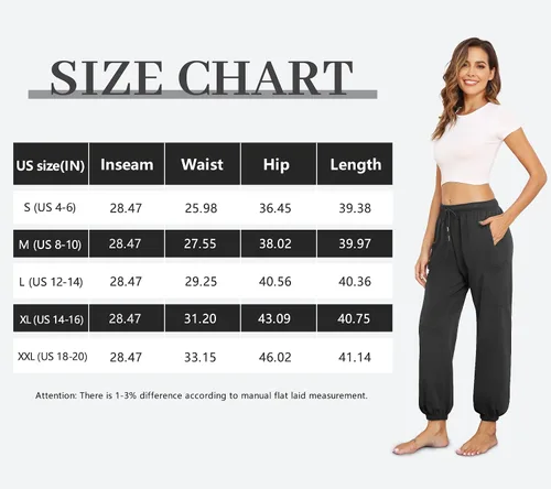 Vista 5 de SUNYAA Pantalones de yoga para mujer, pantalones de pierna ancha con bolsillos