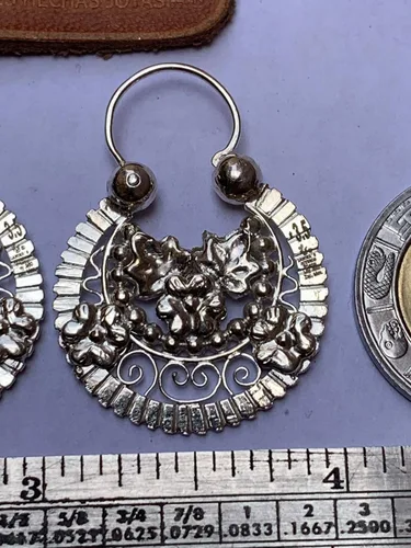 Vista 4 de Arracada Jerezana #3 1/2 double view, made of .950 sterling silver, via fast DHL.