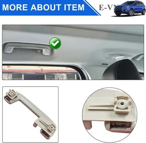 Vista 3 de Manija trasera de techo compatible con Ford Escape 2012-2019 Fcous 2012-2018 Reemplazar el mango interior con gancho