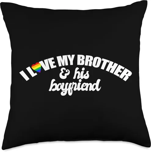 Vista 4 de I Love My Brother & His Boyfriend GAY RIGHTS LGBTQ+ sis bro Throw Pillow