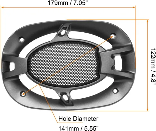 Vista 2 de Cubierta para parrilla de altavoz, protector de rejilla de subwoofer, [para audio en el hogar, bricolaje, 4 x 6 pulgadas/negro/2 unidades]