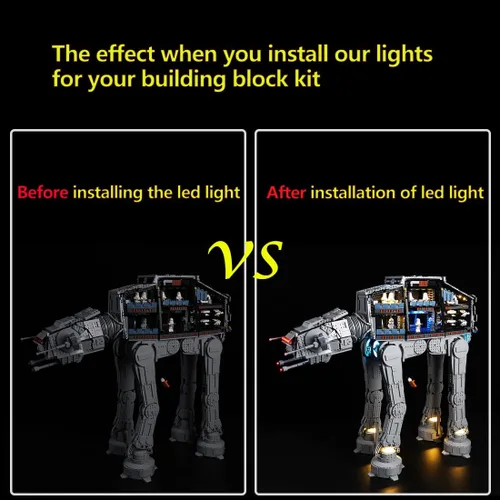 Vista 3 de Kyglaring Kit de luces LED compatible con Lego Set 75313, accesorios de iluminación compatibles con el modelo Star Wars at-at 75313, solo luces