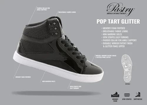Vista 6 de Pastry Pop Tart - Tenis de punta alta con purpurina para niños
