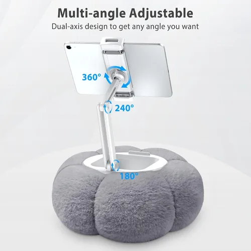 Vista 3 de CreaDream - Soporte de almohada en forma de calabaza para tableta, Kindle, iPad, soporte ajustable para teléfono con almohada para regazo y cama