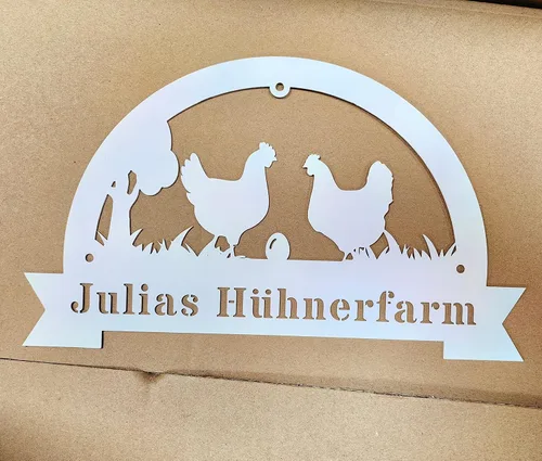 Vista 8 de Cartel de metal de Chicken Farm – Cartel de metal personalizado de gallina, libre de óxido y resistente a la corrosión, arte de pared, varios