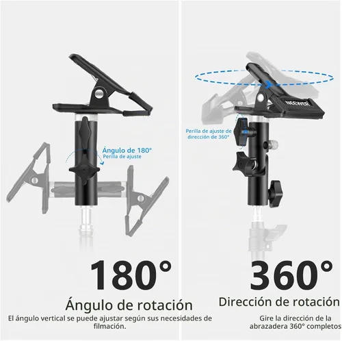 Vista 2 de Soporte de abrazadera de metal resistente para estudio fotográfico NEEWER para reflector