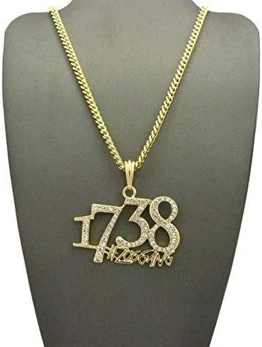 Vista 4 de Shiny Jewelers USA Collar de cadena cubana para hombre, 1738, zoológico, remy, boyz, micro, colgante, caja cubana, joyería de hip hop