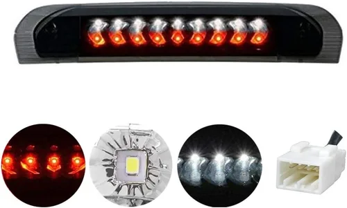 Vista 20 de Reemplazo para Ford F-250 F-350 F-450 F-550 Super Duty/Ford Ranger 1993-2011 Lente de humo LED cromado carcasa trasera de montaje alto 3ª tercera