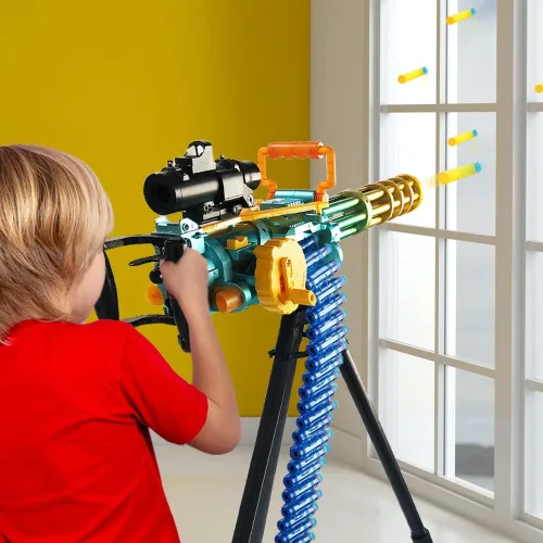 Vista 7 de Recarga de balas de espuma ArtCreativity para pistola de juguete electrónica Gatling, 36 dardos con accesorio de cinturón de balas, recarga