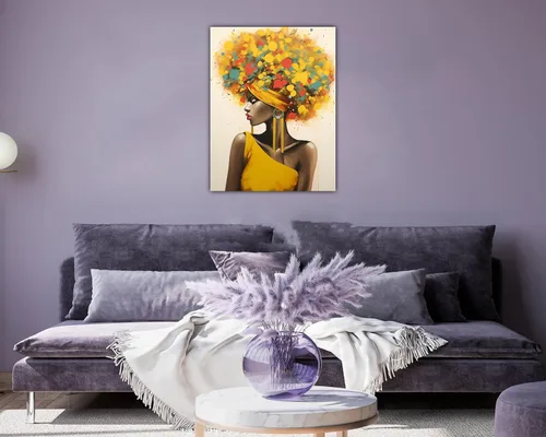 Vista 123 de Arte de pared afroamericano, decoración de rey y reina bailarín negro para sala de estar, arte de pareja de amor negro para dormitorio, lienzo