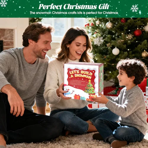 Vista 6 de FIIOEOY Juego de 24 piezas de arcilla para niños con diseño de muñeco de nieve y árboles de Navidad, colorido juego de manualidades de Navidad