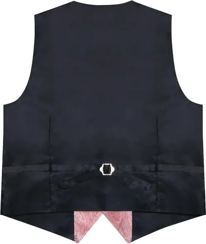 Vista 6 de DiBanGu Juego de 7 corbatas para hombre, chaleco de seda de cachemira y corbata, gemelos de solapa, para fiesta de boda