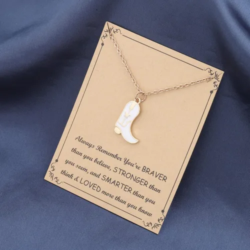Vista 4 de FUSTMW Collar de botas vaqueras para amantes de los caballos, regalos ecuestres para propietarios de jinetes, regalos de vaquera para niñas