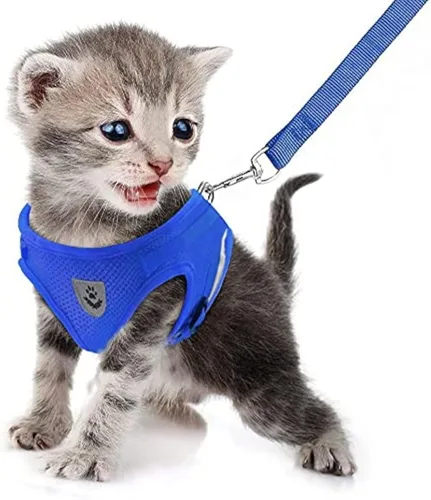 Vista 20 de FEimaX juego de arnés y correa para perro para caminar, de malla suave ajustable de control fácil, arneses de chaleco ligeros para gatos con tiras