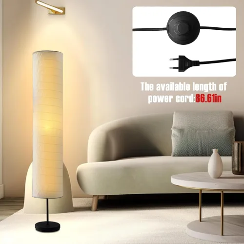 Vista 4 de Lámpara de pie de papel, lámpara de pie, lámpara de pie de papel, decoración de habitación, farol de luz para dormitorio, tocador, sala de estar