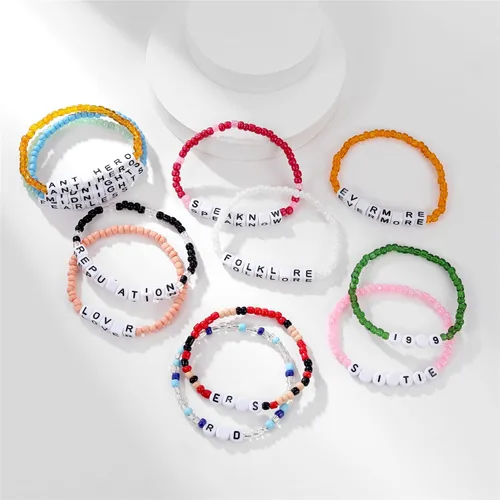 Vista 5 de AIMADE Taylor Album Inspired - Juego de pulseras bohemias en capas, pulseras de amistad, regalos de joyería para mujeres y niñas
