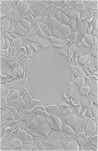 Vista 3 de Spellbinders Carpeta de estampado 3D de 5.5 x 8.5 pulgadas, diseño floral de cuatro pétalos