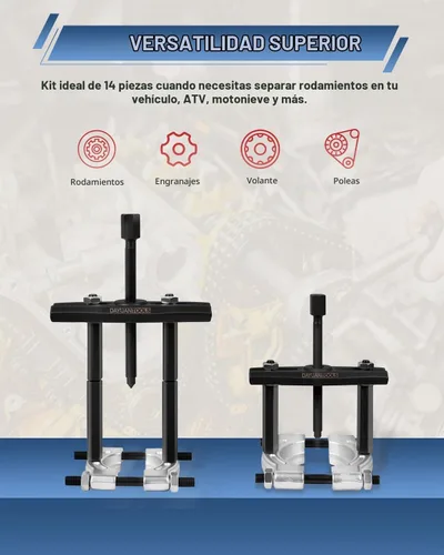 Vista 4 de DAYUAN Juego de 12 extractores separadores de rodamientos, resistente capacidad de 5 toneladas, kit de extractor de rodamientos de 2" y 3
