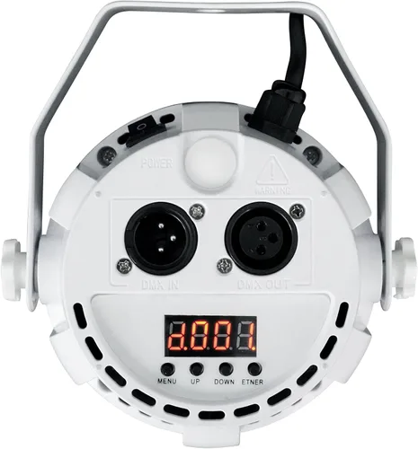 Vista 3 de Rockville RockPAR TRI LED RGB Compact Par Can Pro DJ DMX Wash Light+Remote Blanco