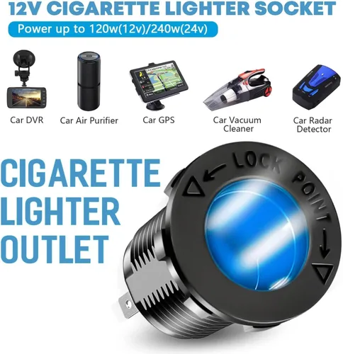 Vista 3 de [Actualizado] Divisor de toma de corriente para encendedor de cigarrillos, carga rápida 3.0 cargador USB con LED, toma de corriente USB de 12 V