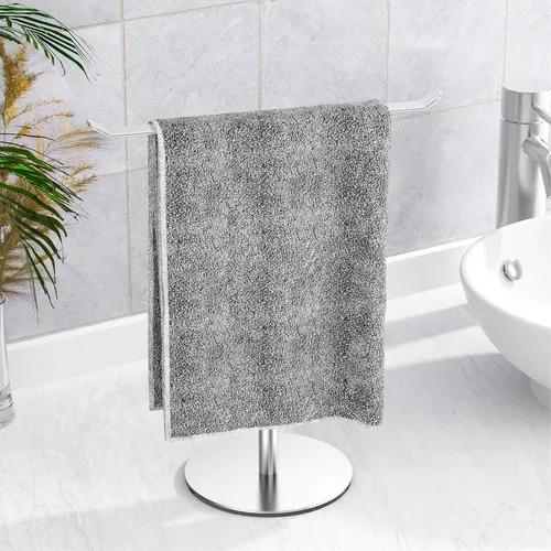 Vista 9 de Toallero en forma de T para toallas de mano para baño, con soporte para diademas y toalleros ligeros para baño, soporte negro para cocina
