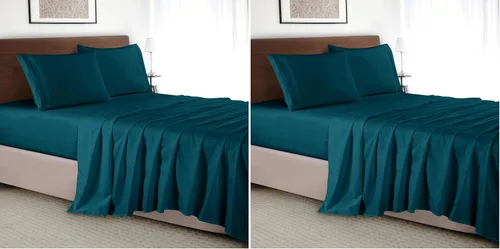 Vista 84 de Elegant Comfort - Juego de sábanas de lujo de 4 piezas - Ropa de cama de lujo de 1500 hilos, calidad de hotel prémium, microfibra, resistente a