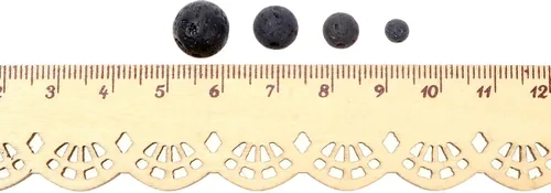 Vista 5 de TOAOB - 580 cuentas de lava natural volcánica negra de 0.157 in, 0.236 in, 0.315 in, 0.394 in, cuentas de piedras preciosas sueltas para decoración