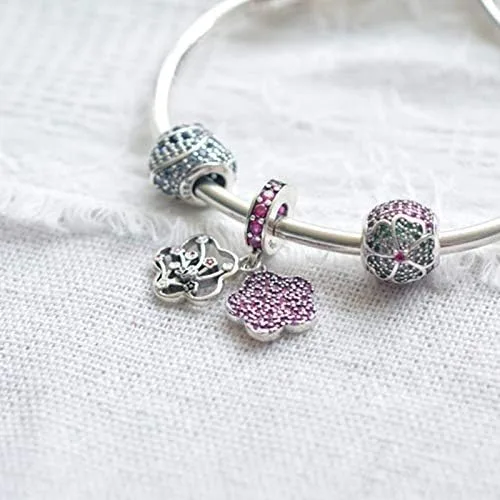 Vista 2 de Pandora 925 Sterling Silver Pendant Diy New Sterling Silver Sparkling Flowers Shape Beads Fit Original Pandora Charms Bracelets For Women Fashion