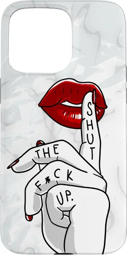 Vista 31 de STFU - Funda de regalo para iPhone 17 con texto en inglés "Lips Cool Swear Words Cussin Saying Women Bad Girs
