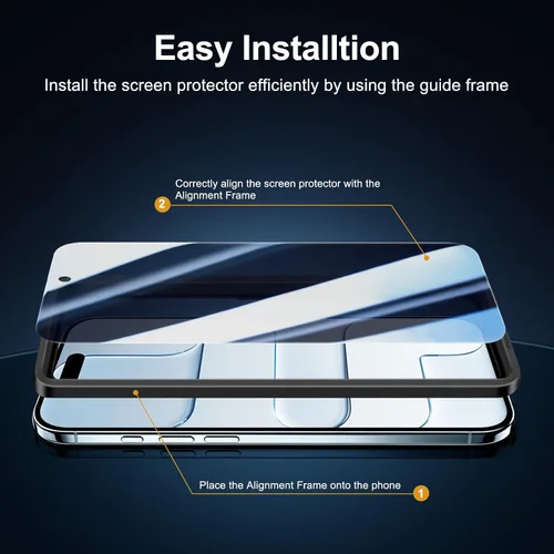 Vista 7 de NEW'C 3x Privacy Screen Protector for iPhone Air (6.5 inches)+ 3x Camera Lens Protector, Sensor Protection, Case Friendly Tempered Glass Film, Ultra