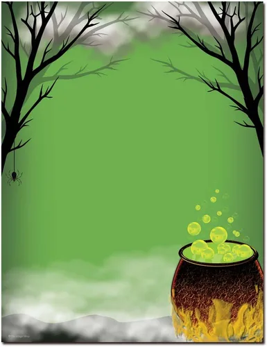 Vista 3 de Witch's Stocking - Papel para impresora láser y de inyección de tinta con membrete de Halloween (paquete de 25)
