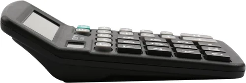 Vista 3 de Genie 220 MD - Calculadora de escritorio de 10 dígitos (energía solar y batería), diseño compacto, color negro