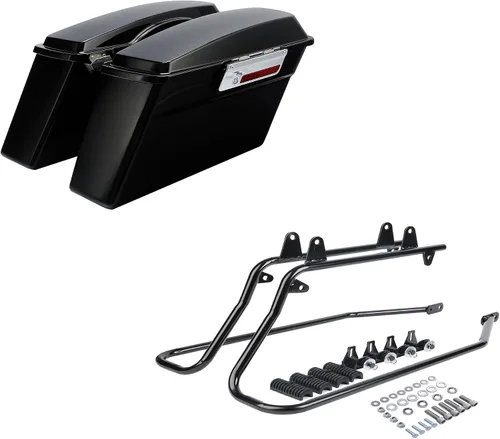 Vista 19 de SLMOTO Alforjas rígidas para Harley Electra Road King Glide 1994-2013 peltre Denim